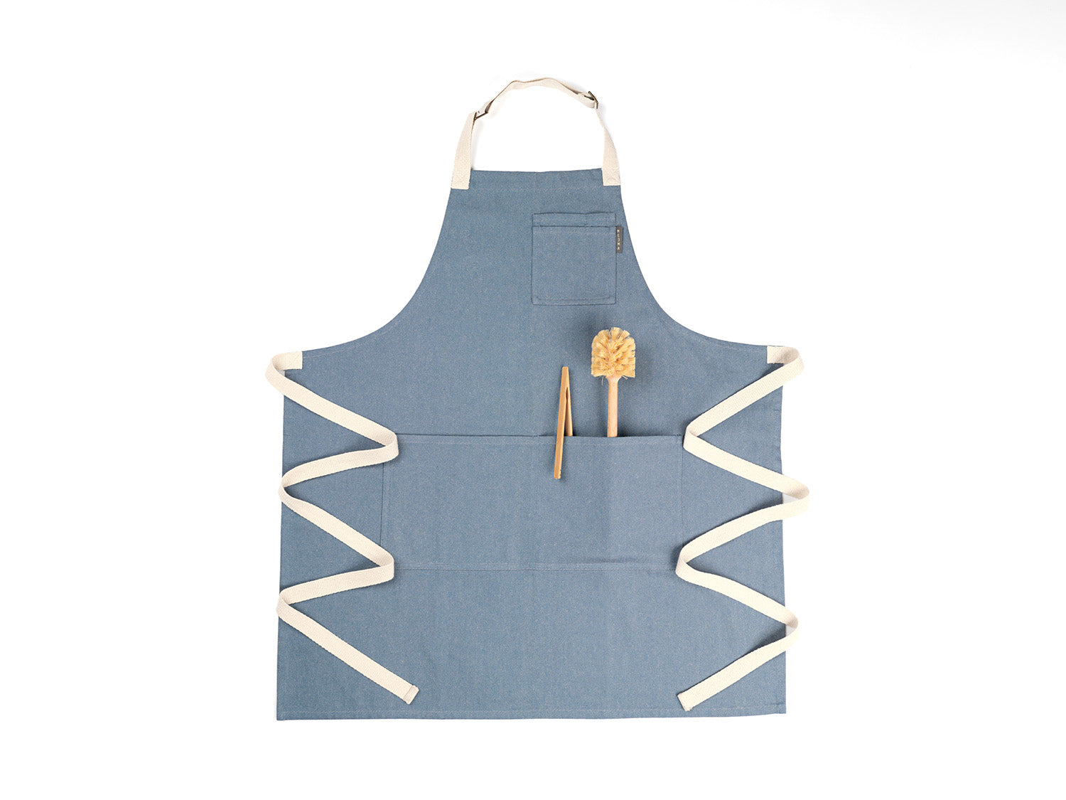 Bib Apron with pocket Blue