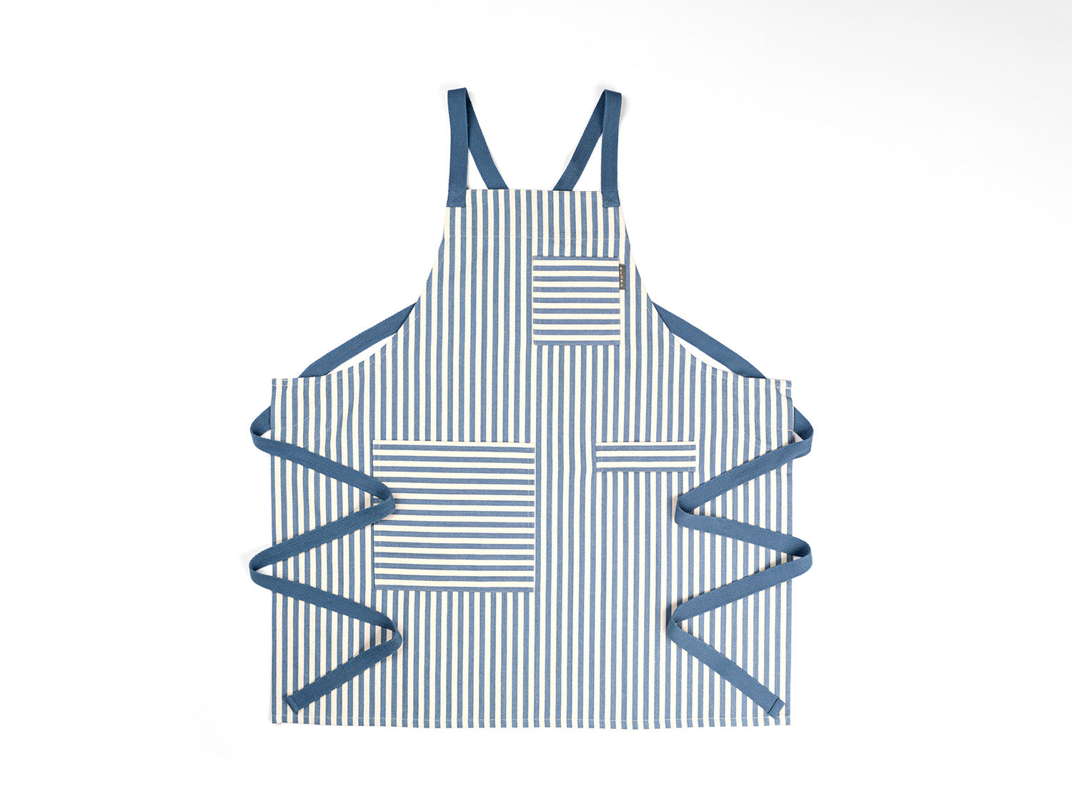 Crossback Apron Striped Blue