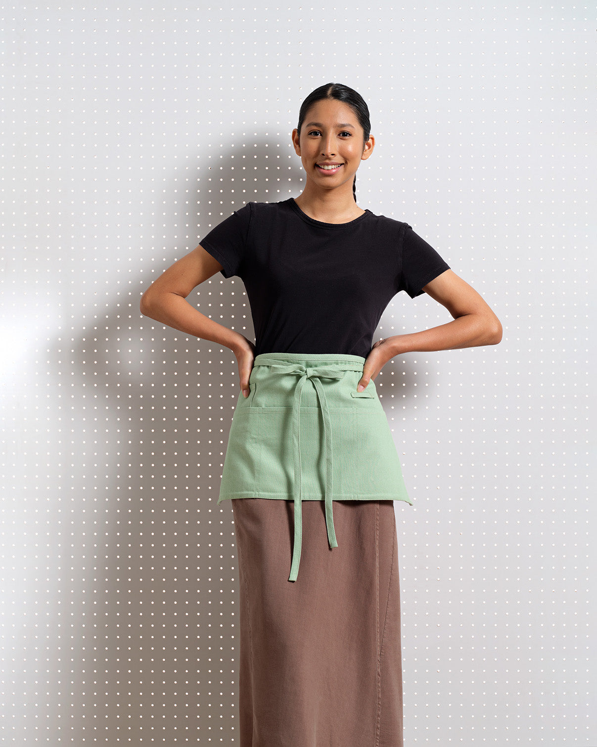 Cotton waist apron sage green
