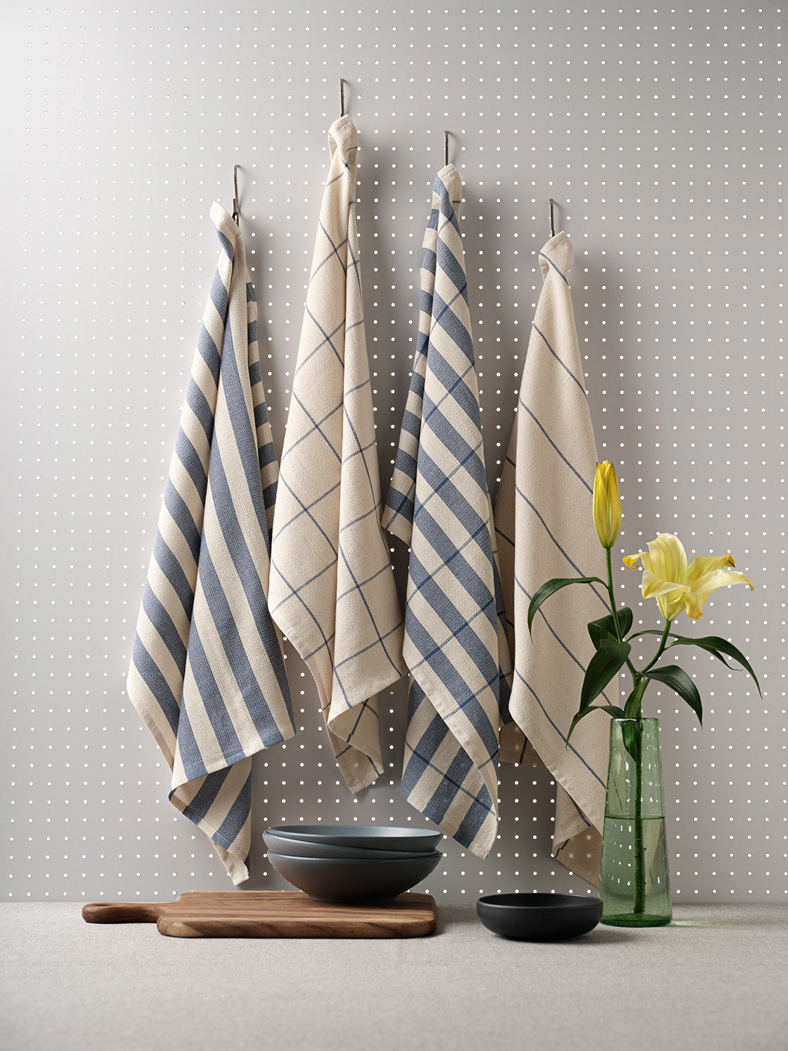 Cotton Kitchen Towels Blue