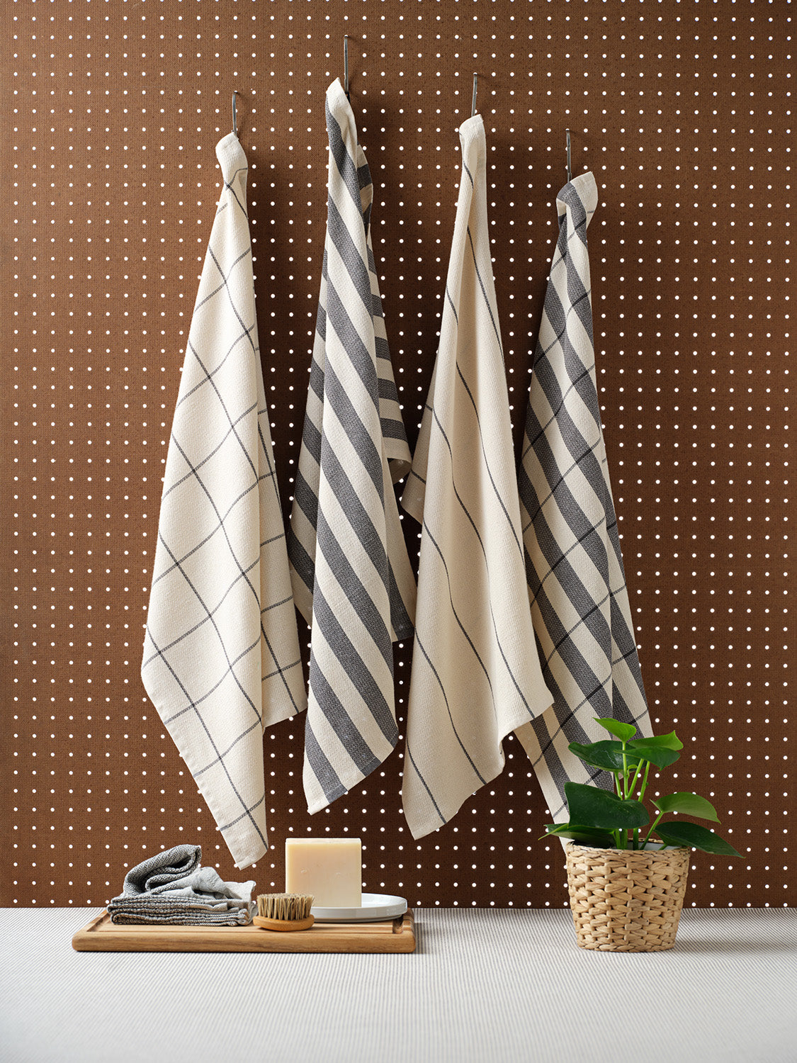 Cotton Kitchen Towels Gray