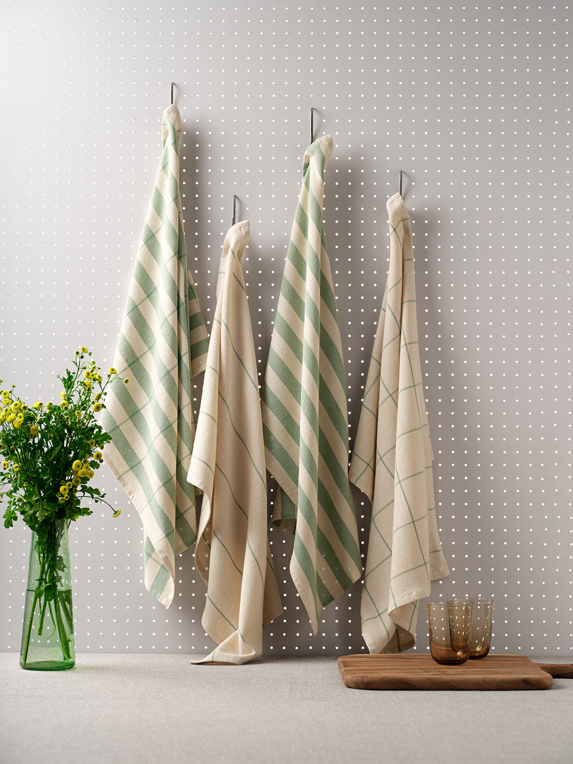 Cotton Kitchen Towels Green
