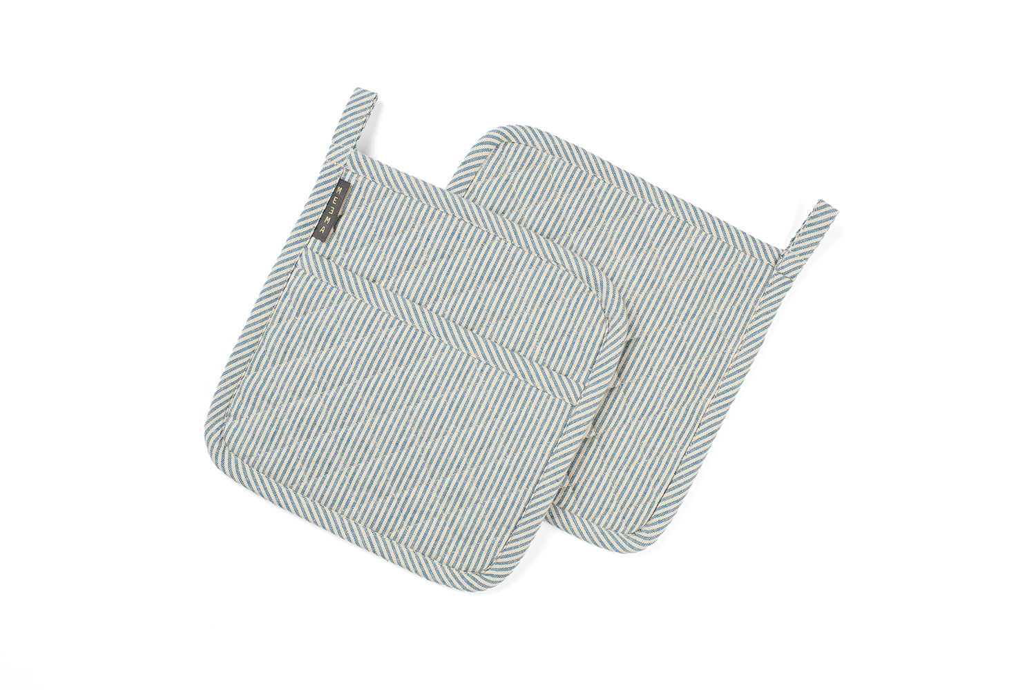 Potholders Quilted Blue