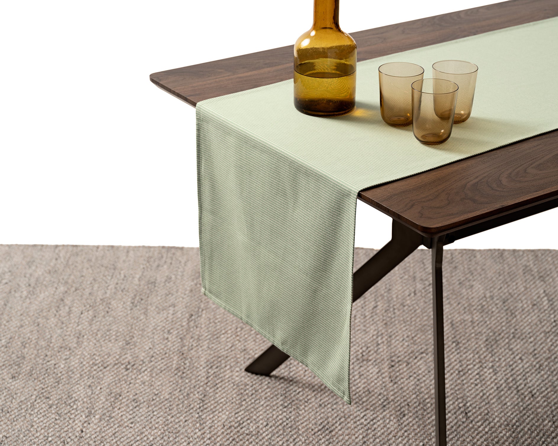 cotton table runner green