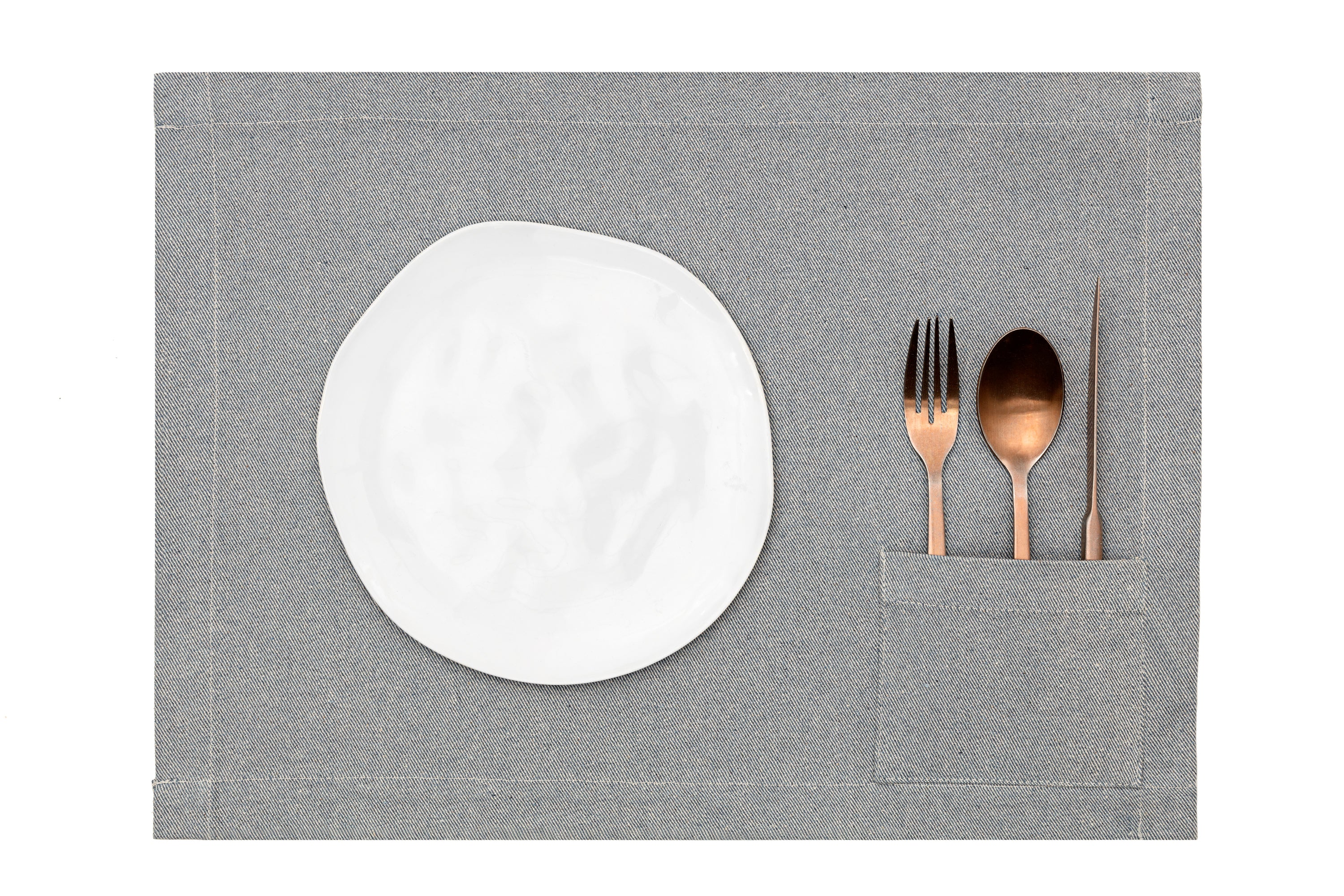 Placemats with Pocket, Set of 4 - Denim