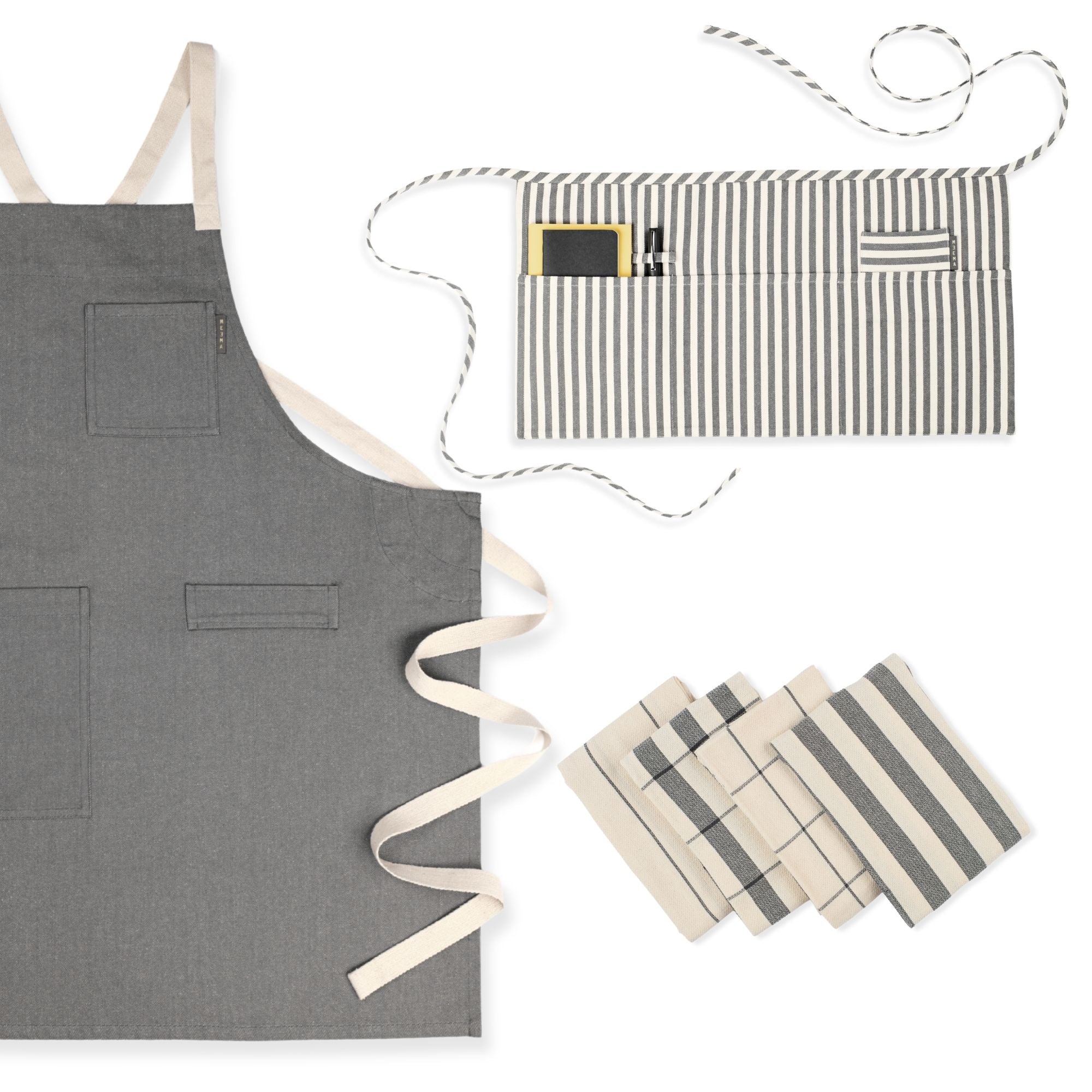 Cross back Apron and kitchen towels gift
