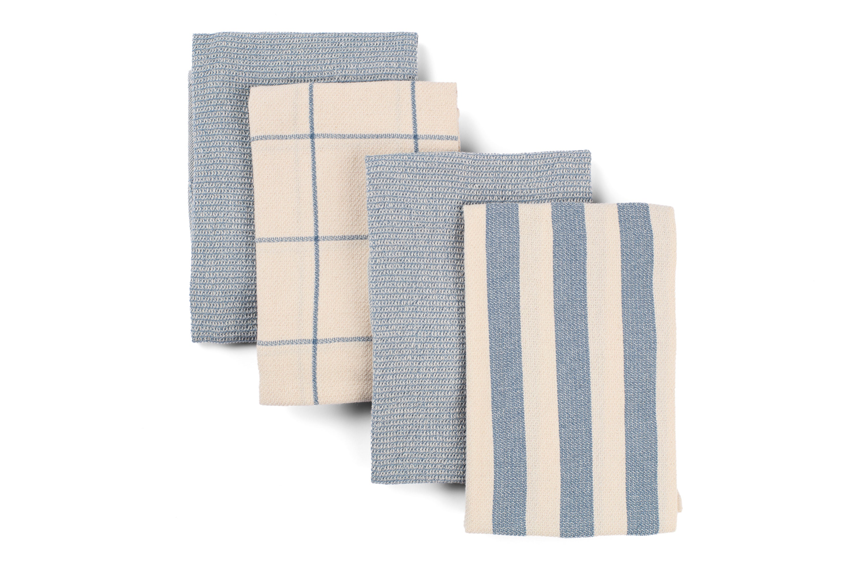 Kitchen Towels Set of 4, Reusable Dish Rags, Ecofriendly Cotton Tea Towels