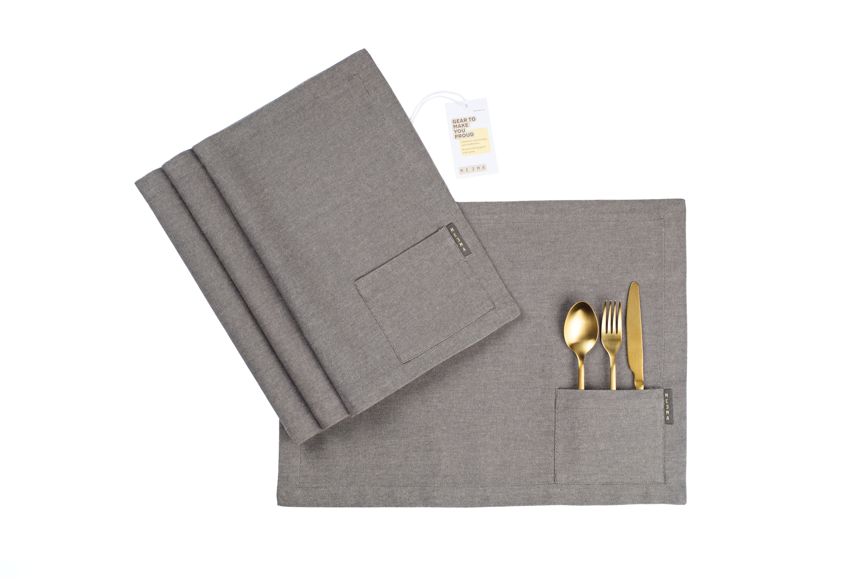 Cloth Placemats with Pockets, Cotton Fabric Plate Mat, Table Place Mats