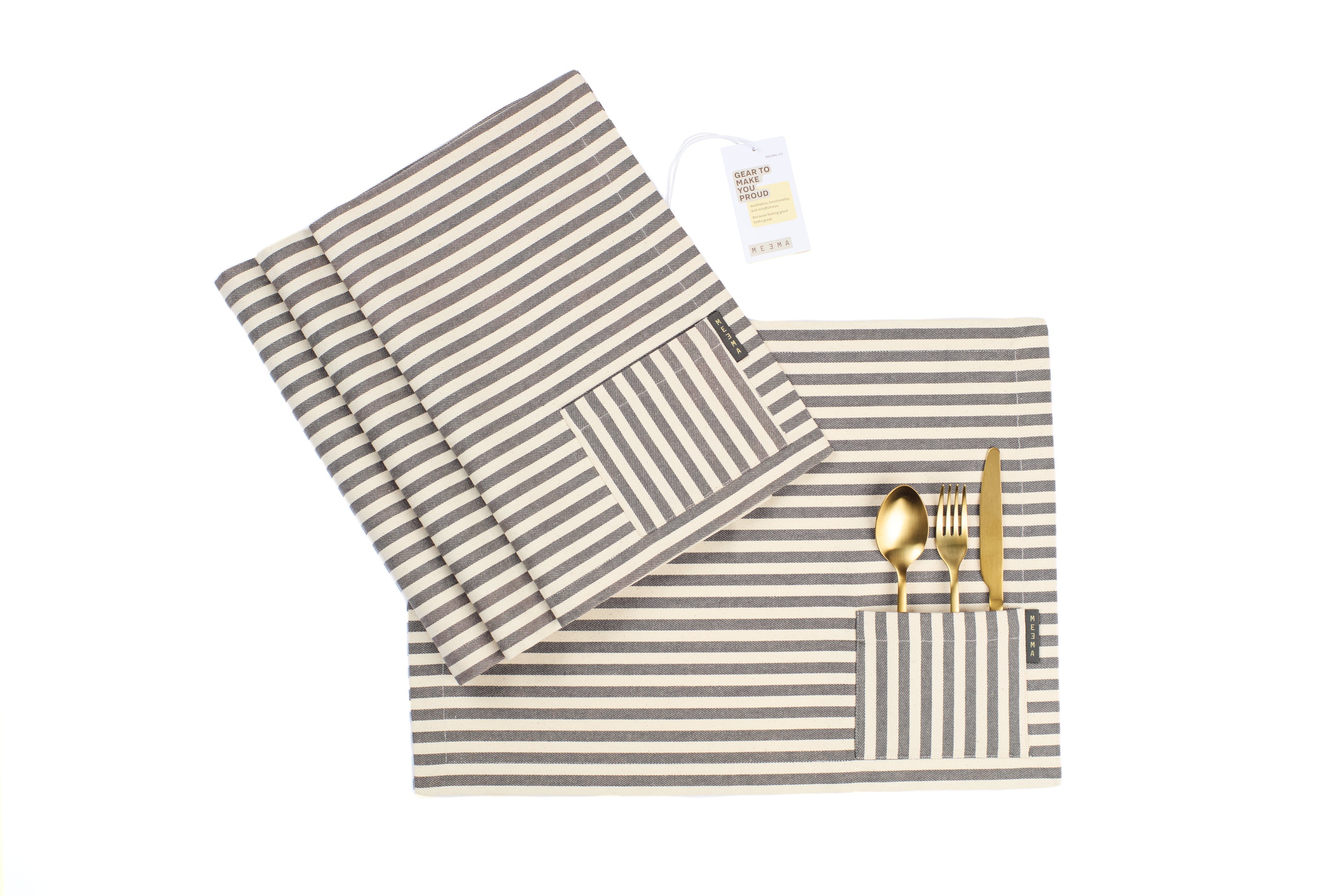 Cloth Placemats with Pockets - Set of 4