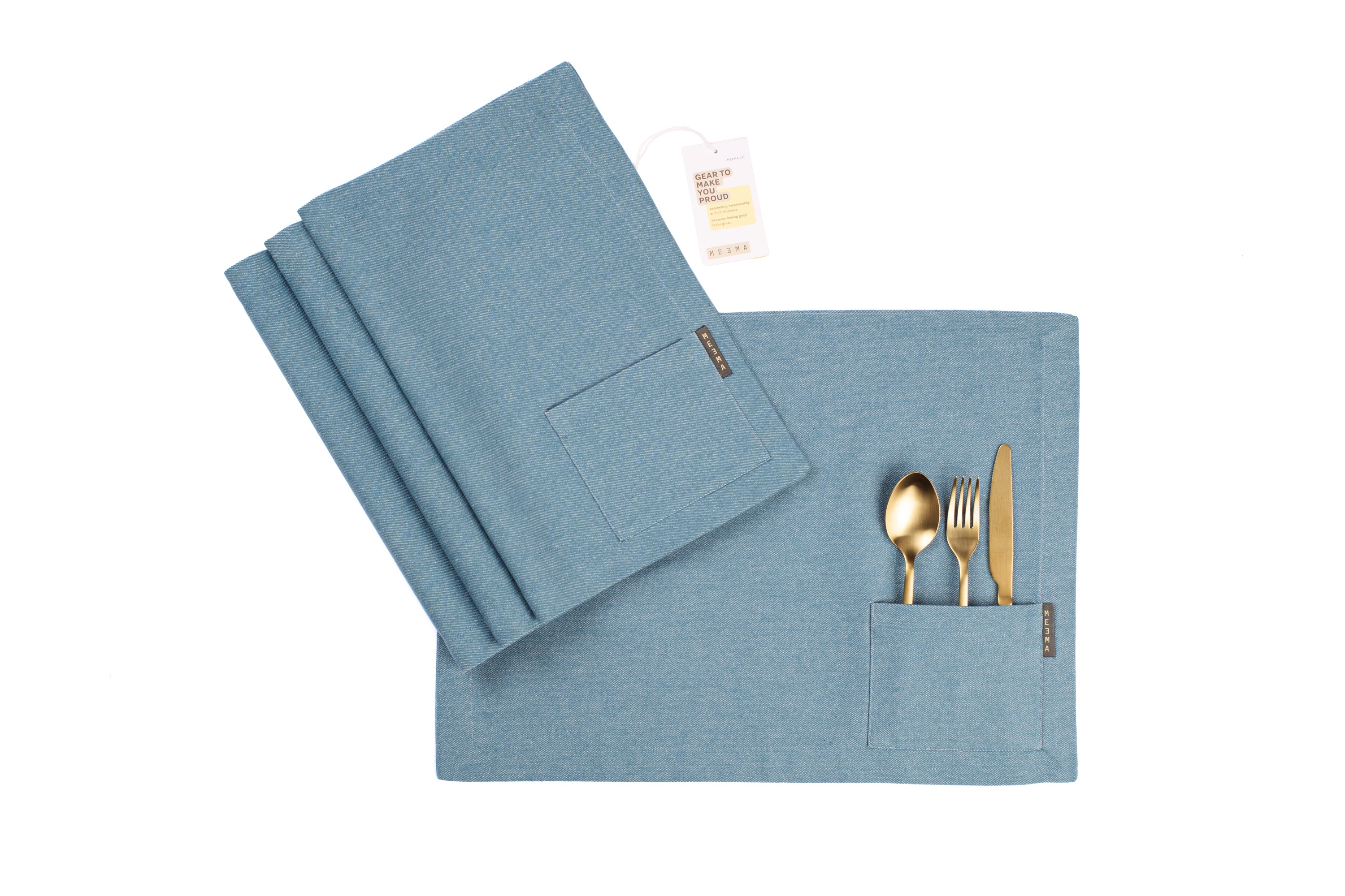 Cloth Placemats with Pockets, Cotton Fabric Plate Mat, Table Place Mats