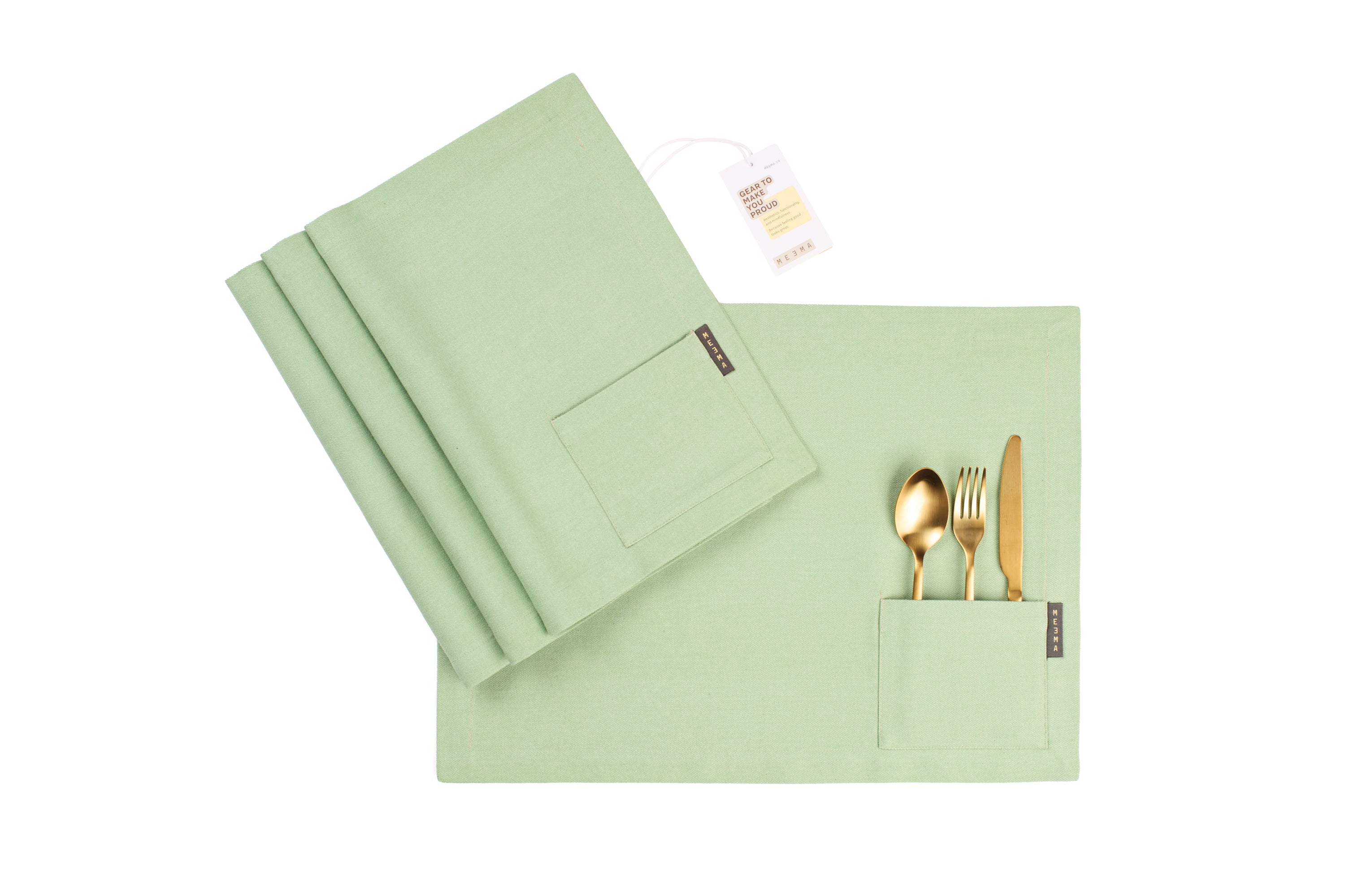 Cloth Placemats with Pockets, Cotton Fabric Plate Mat, Table Place Mats