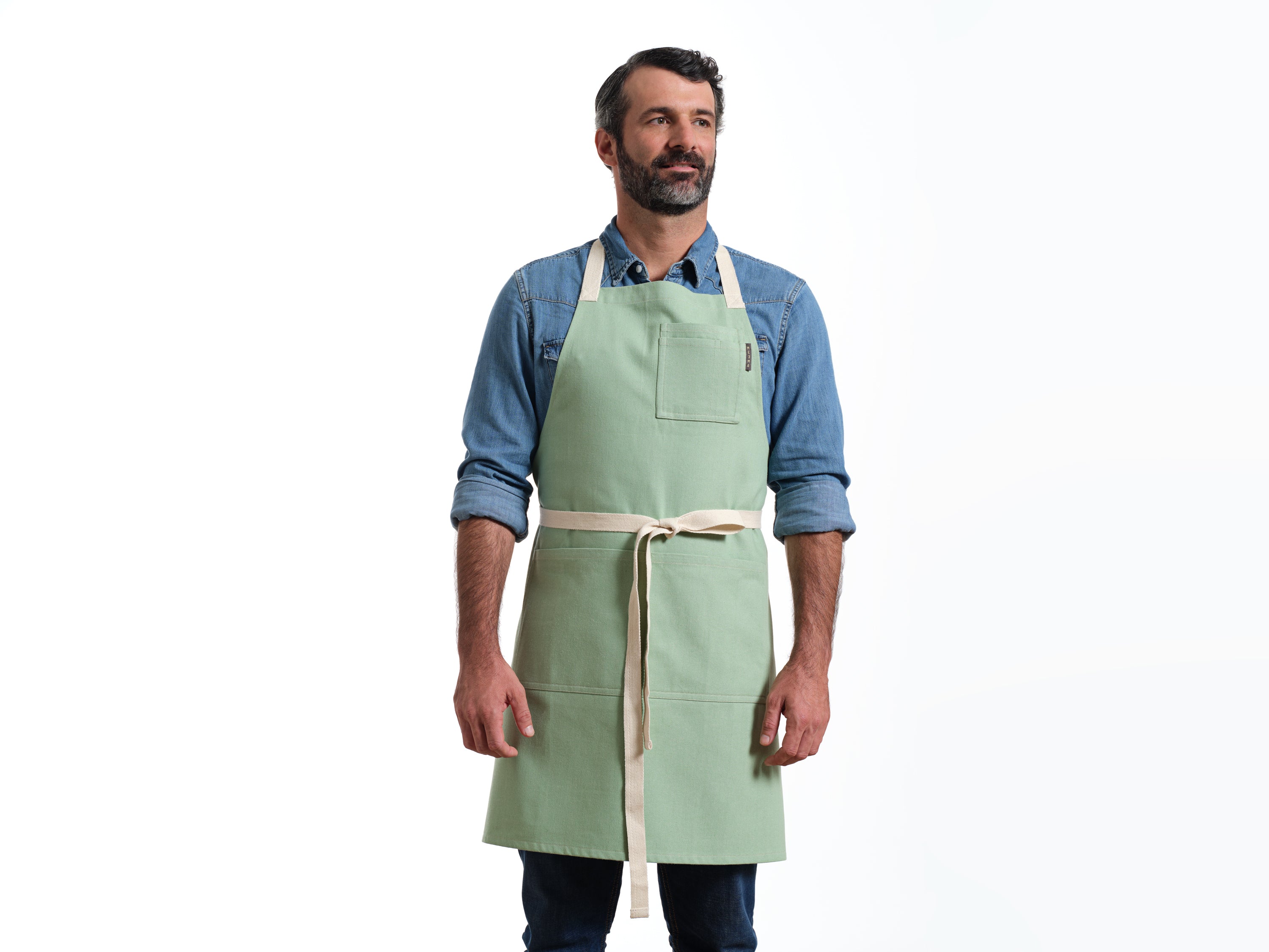 Bib Apron with Pockets, Cotton Apron for Women and Men