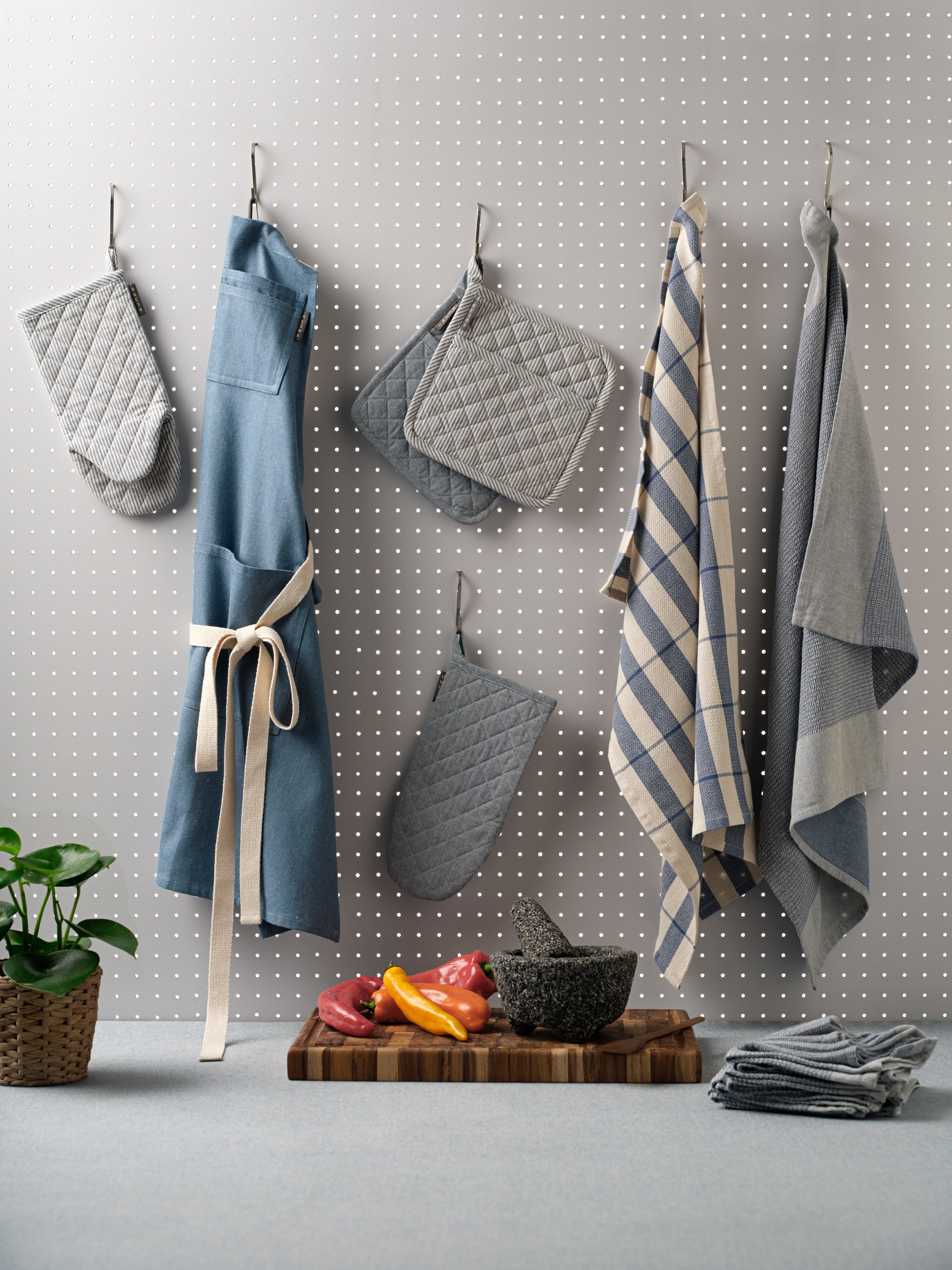 Kitchen Towels, Set of 4 - Cotton Waffle Weave Set